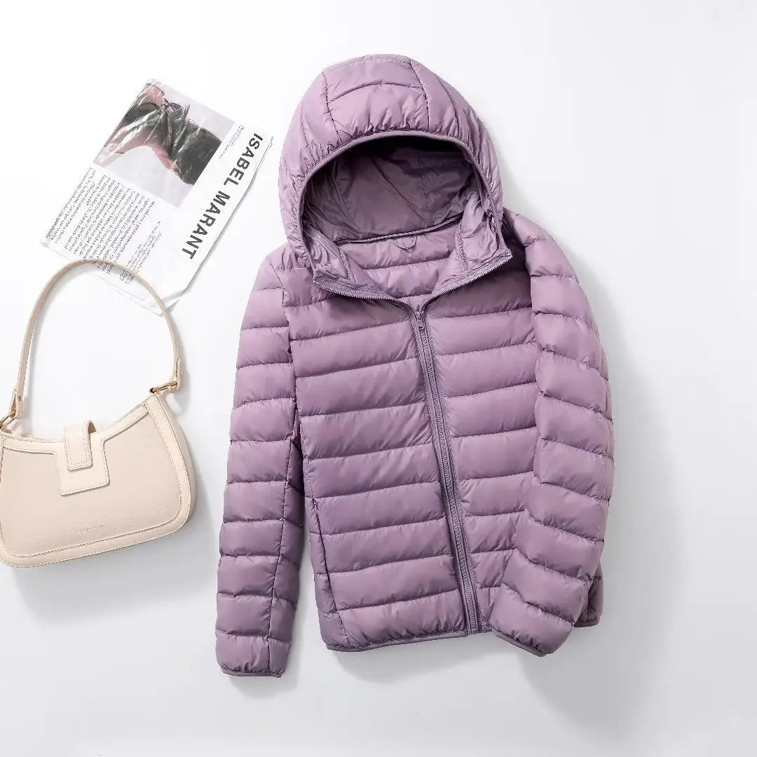 Women Puffer Jacket 15 Colors Plus Size 5XL 6XL 7XL 2025 New Spring Autumn Female Ultra Lightweight Packable Hooded Down Coats Quick Pick Grocers