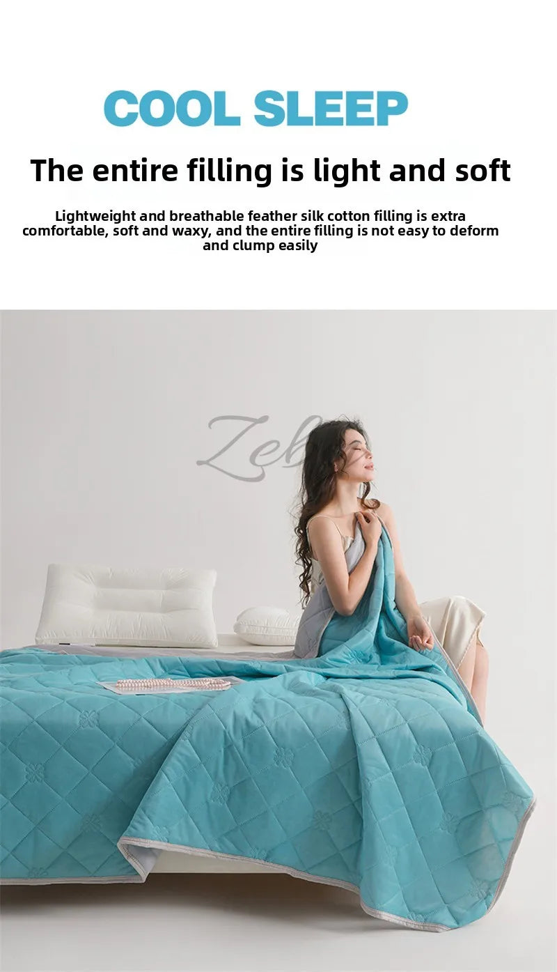 Grade A Cooling Summer Blanket for Bed Soft Breathable King Summer Quilt Queen Air Condition Comforter Lightweight Cool Duvet Quick Pick Grocers