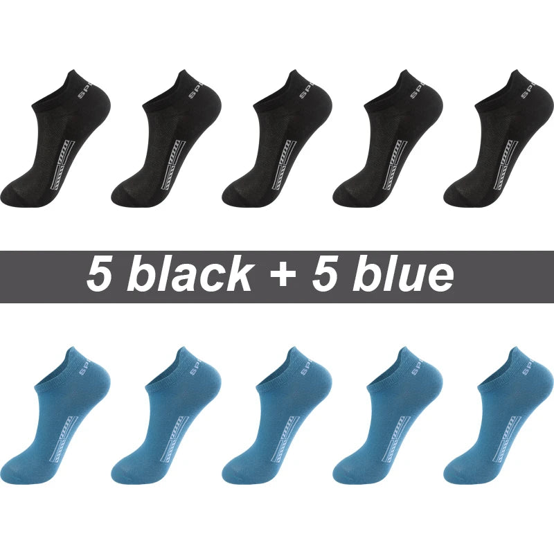 High Quality 10Pairs Men Socks Combed cotton 100% Summer Sports Sock Plus Size EUR38-48 Quick Pick Grocers