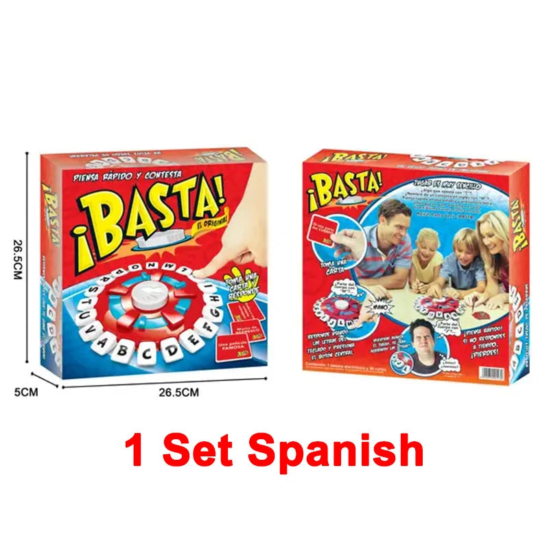 Spanish Basta Game Fast-paced Family Gathering Letter Toys For Adults Children Letters Learning Lengua española Juegos De Mesas Econic Blanks