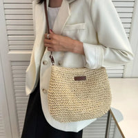 Ladies Fashion Summer Straw Crossbody Bag Women Beach Holiday Shopping Woven Shoulder Handbag Messenger Purses For Women Bags Quick Pick Grocers
