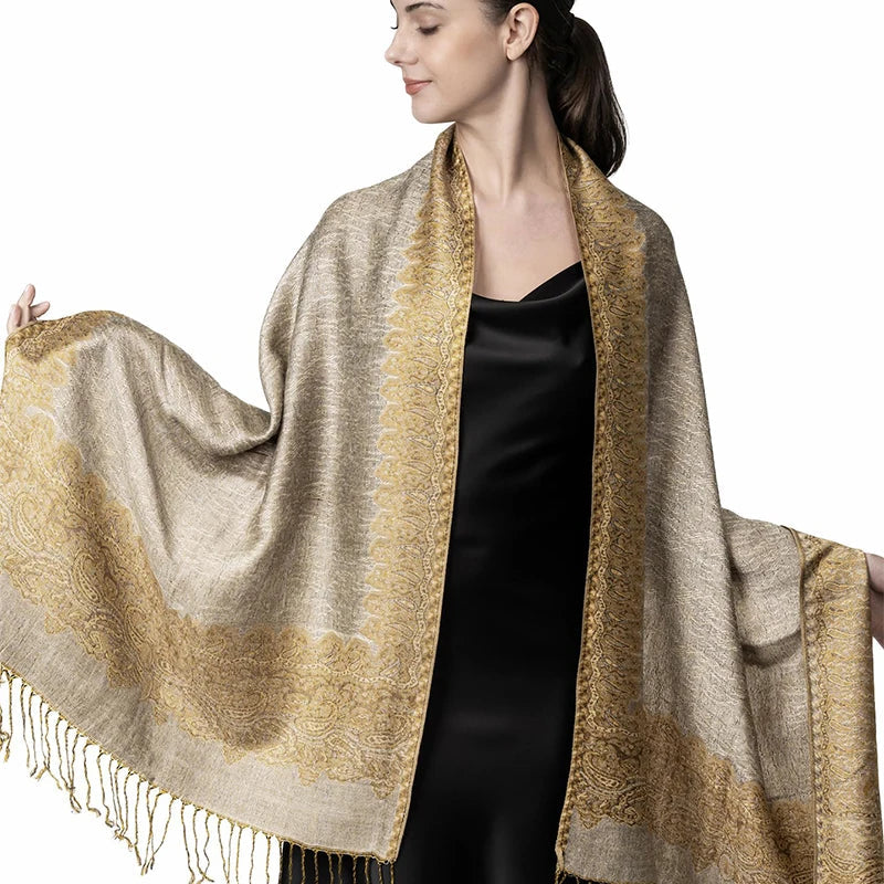 Luxury Brand Autumn Cashmere Pashmina Shawl Lady Wrap Warm Winter Scarves Design Print Female Foulard Cotton Stoles Scarf 2023 Quick Pick Grocers