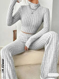 Stand Collar Navel T-shirt and Trumpet pants Quick Pick Grocers