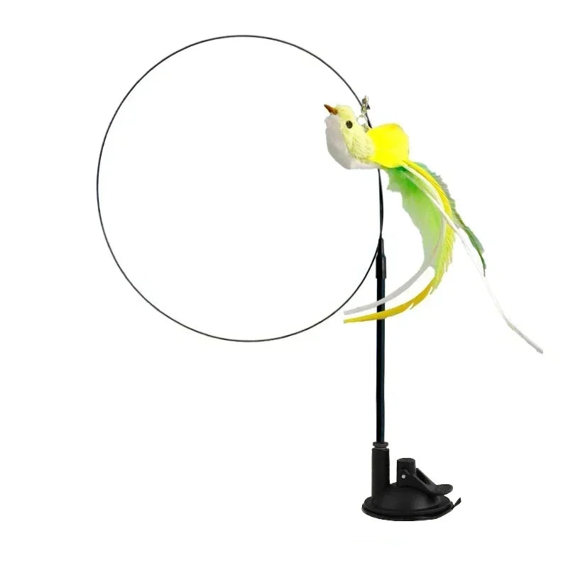 Simulation Bird Cat Toys Funny Interactive Peacock with Bell Cat Stick Toy for Kitten Playing Teaser Wand Toys Pet Cats Supplies Quick Pick Grocers
