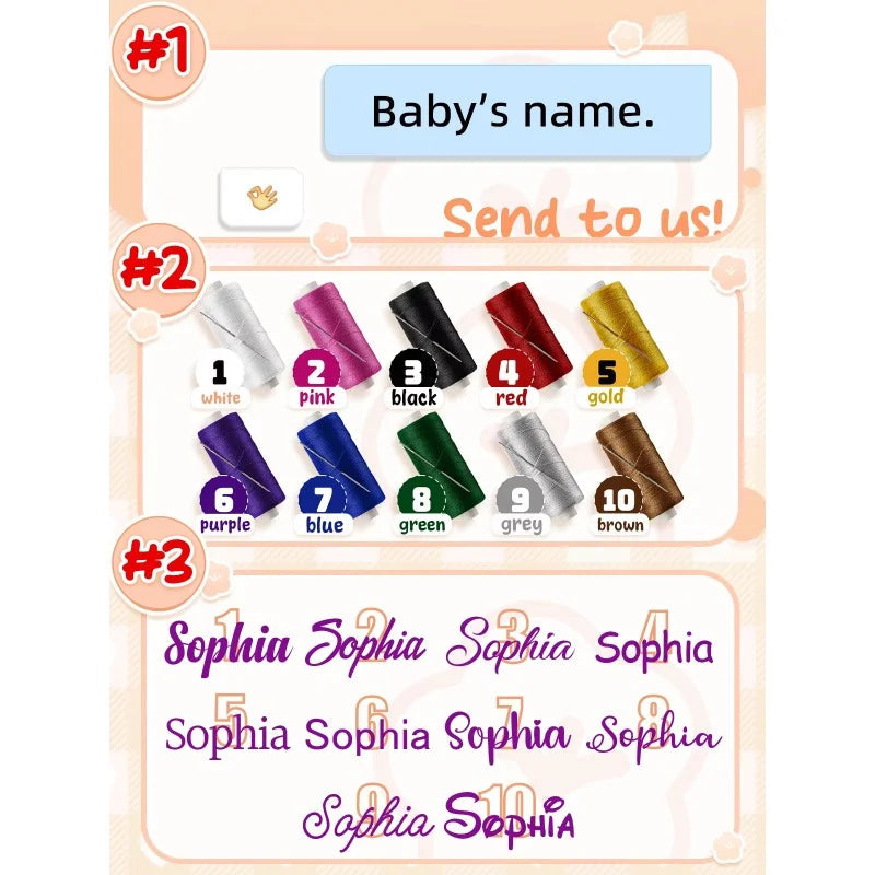 Personalized Newborn Baby Blanket with Name Custom Stroller Sleeping Dolls Animal Security Towel Gift Set for Baby Shower Gifts Purest Peak