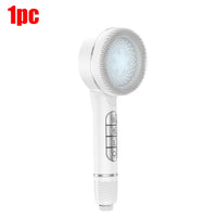 4 Modes Self-cleaning Shower Head with Silicone Brush One-Key Stop Water Massage High Pressure ABS Showerhead with Filter Quick Pick Grocers