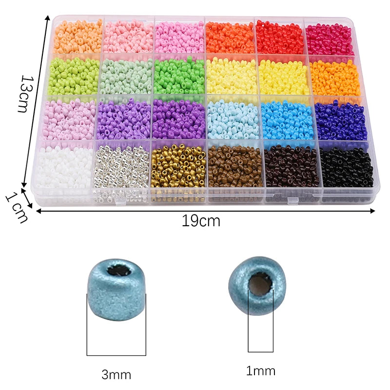 About 5200Pcs24 Grid Rice Bead Box Handmade DIY Jewelry Bracelet Earrings Kandi Jewelry Accessories Materials Econic Blanks
