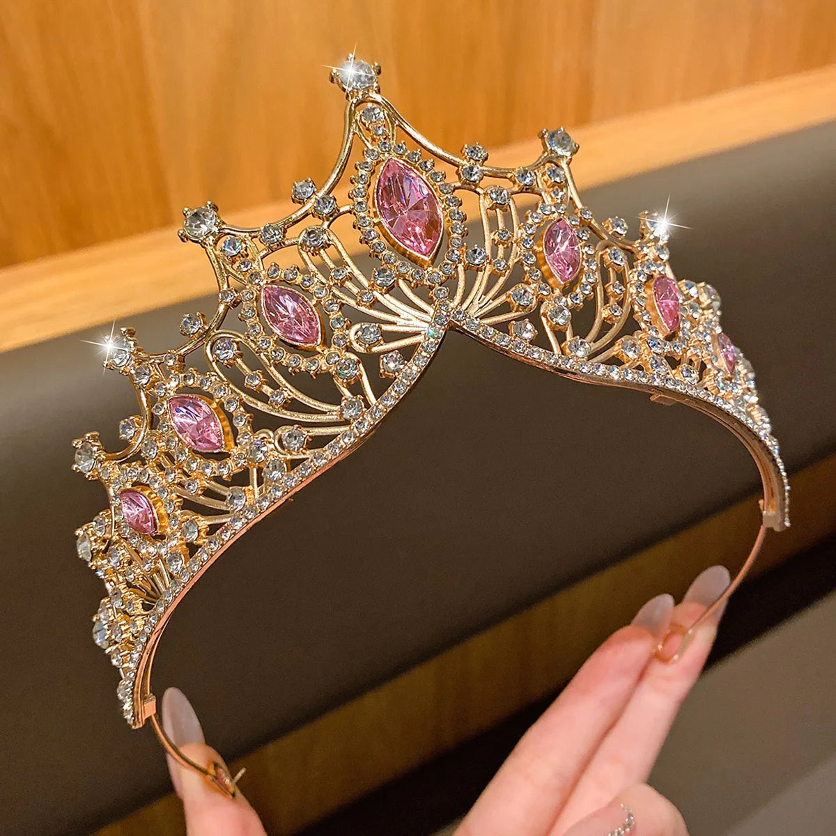 1 large crown fashionable temperament crown headband sweet wind hair accessory suitable for performances and birthdays Quick Pick Grocers