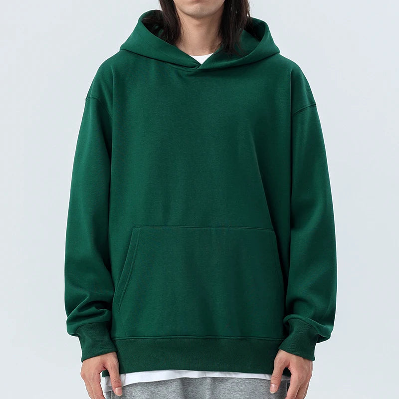 16.9oz 480gsm Heavy Weight Cotton Plus Velvet Hooded Sweater Men Thickened Tight Polar Fleece Pullover Hoodie Women Sweatshirt Econic Blanks