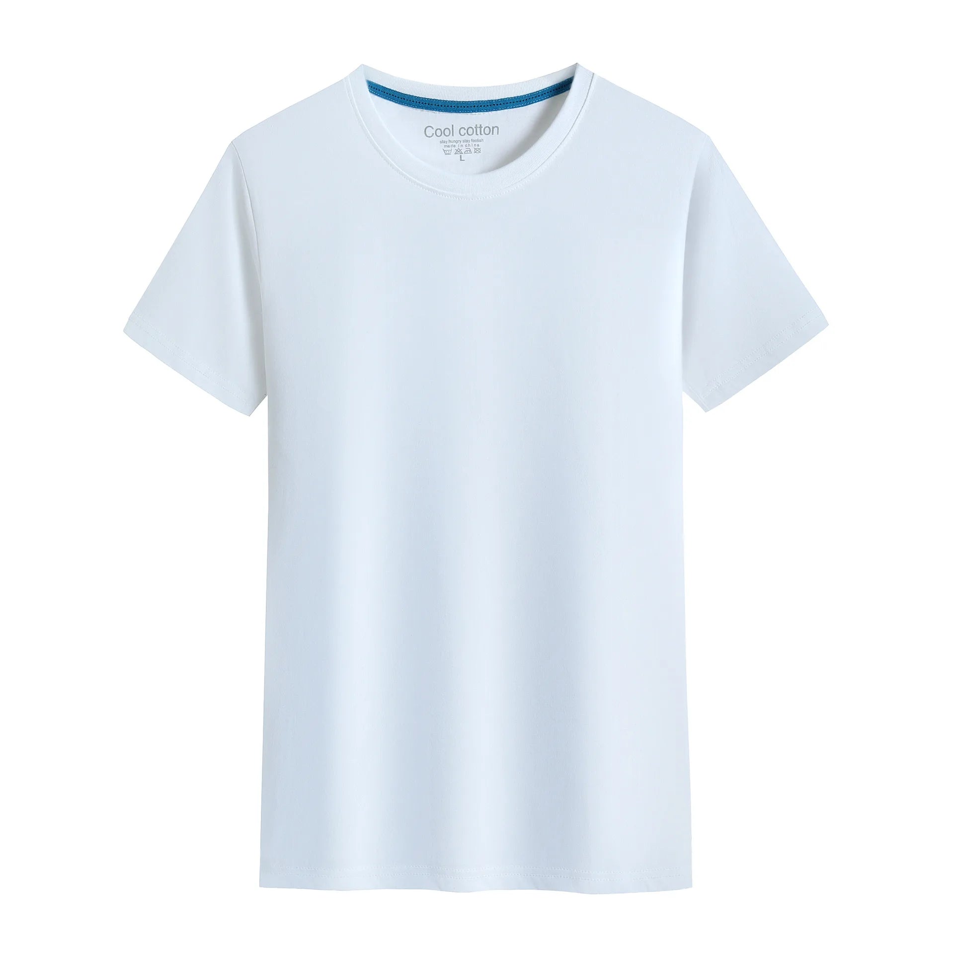 2026 Brand New 100% Cotton Mens T-shirt Pure Color Men T Shirts Round Collar Short-Sleeve Man T-shirt Top Tees For Male Clothes Quick Pick Grocers