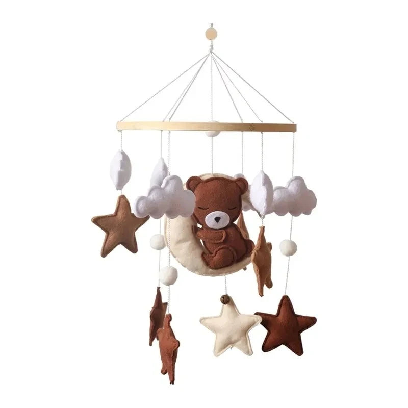 Baby Rattle Toy Bed Bell Bracket Wooden Mobile 0-12 Months Newborn Crochet Bed Bell Hanging Toys Holder Bracket Infant Crib Gift Purest Peak