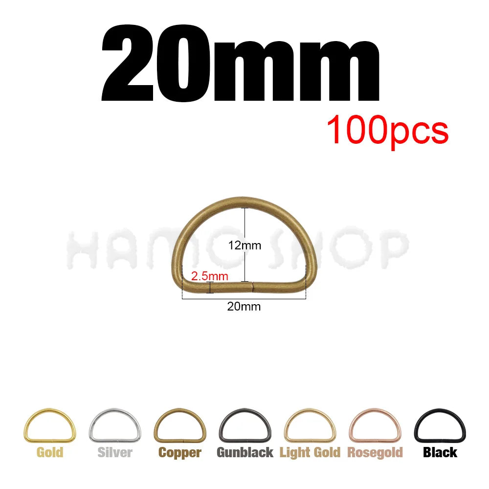 20-1000pcs Metal D Ring Adjustable Buckle Clasp For Webbing Backpacks Straps Bags Cat Dog Collar Chain Buckles DIY Accessorie Quick Pick Grocers