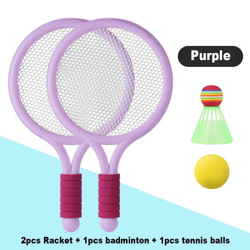 Racket Tennis for Children Outdoor Sports Badminton Racket Kindergarten Toy Set for 3-12years Old Badminton Sets Quick Pick Grocers