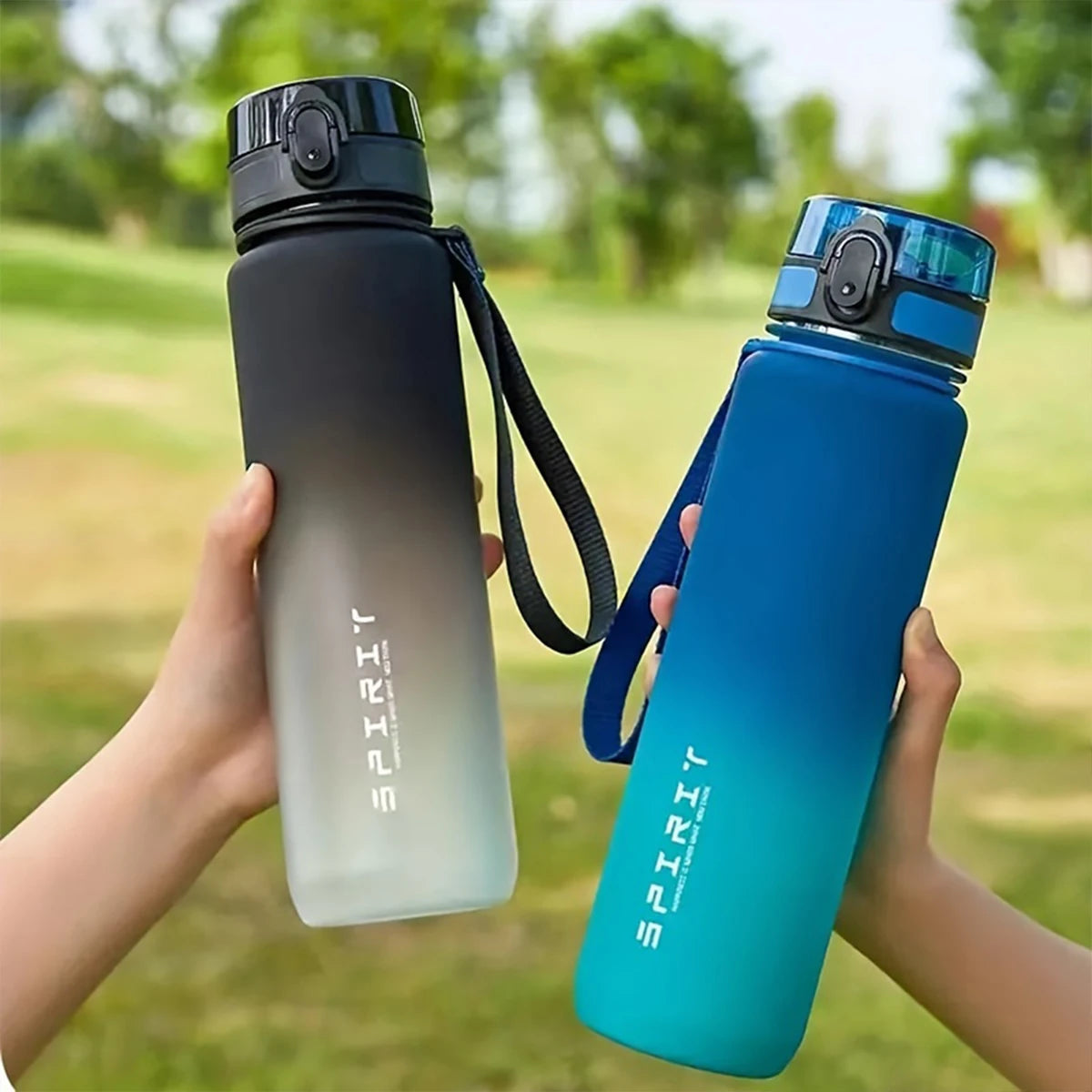 Gradient Water Bottle - 1000ml/600ml/750ml Capacity Outdoor Camping Gym Suitable Holiday Gift Birthday Quick Pick Grocers