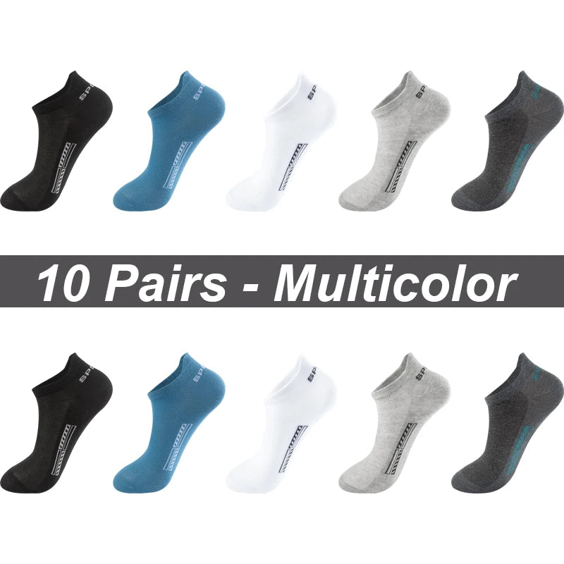 High Quality 10Pairs Men Socks Combed cotton 100% Summer Sports Sock Plus Size EUR38-48 Quick Pick Grocers