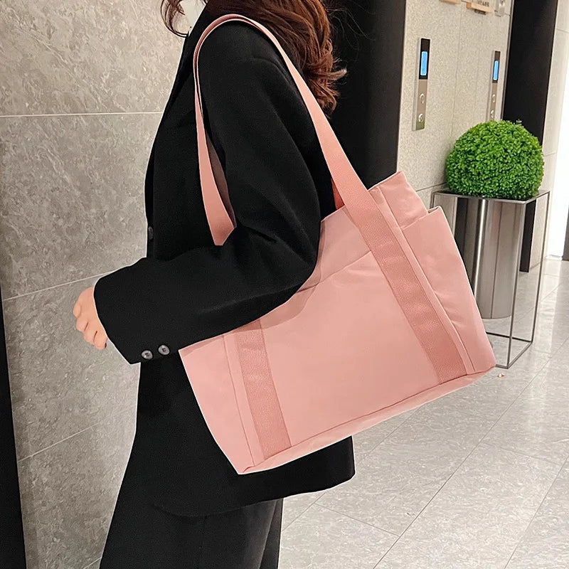 2024 New Handbags Casual Shopping Bags for Women Soft Canvas Big Capacity Tote Bag Messenger Big Mummy Shoulder Bag Ladies Quick Pick Grocers
