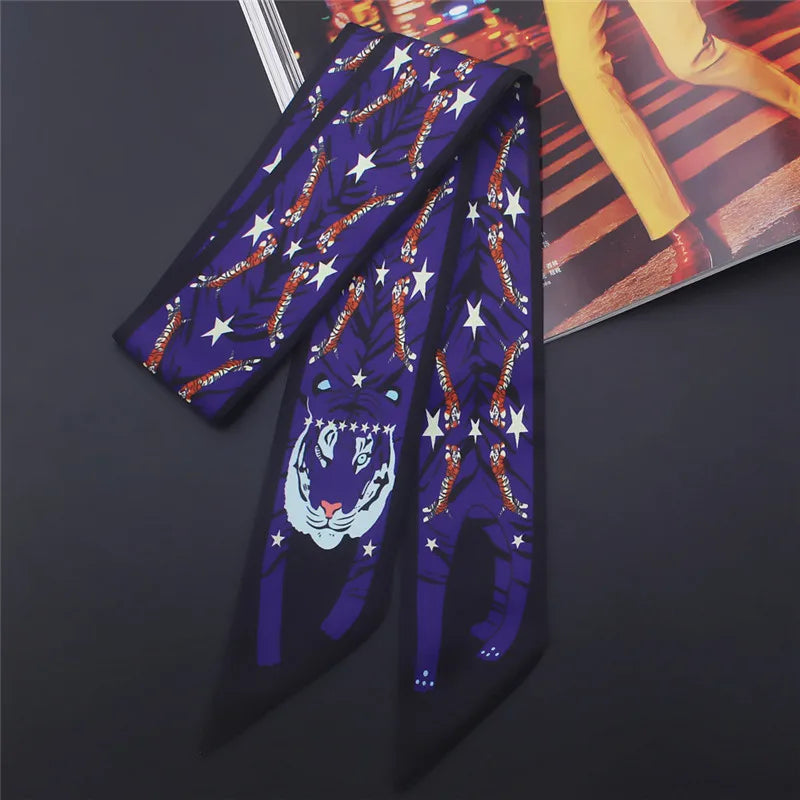 17 Colors Animal Print 2024 New Bag Skinny Silk Scarf For Women Luxury Brand Foulard Women Tie Fashion Head Scarves For Ladies Quick Pick Grocers