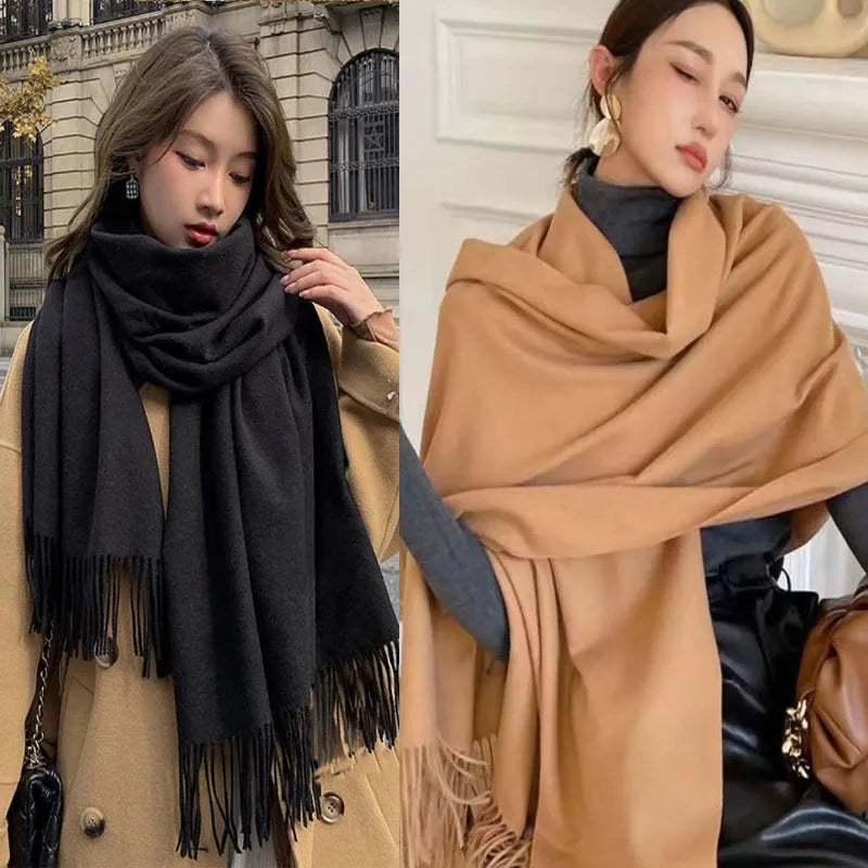 New Black Scarf Cashmere Woman Wool Ladies Scarf Warm Checkered Scarf Women's Winter Scarves Autumn XWJ07 Quick Pick Grocers