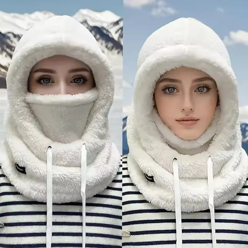 Warm Thermal Windproof Balaclava Ski Hood Motorcycle Face Cover Polar Fleece Adjustable Cycling Neck Cover Full Face Mask Winter Quick Pick Grocers