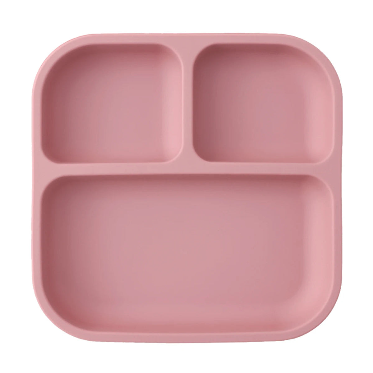 Color Kids 1PCS BPA Free Silicone Divided Square Plate Suction Baby Dish Leakproof Toddler Kids Meal Tray Easy Clean Tableware Purest Peak