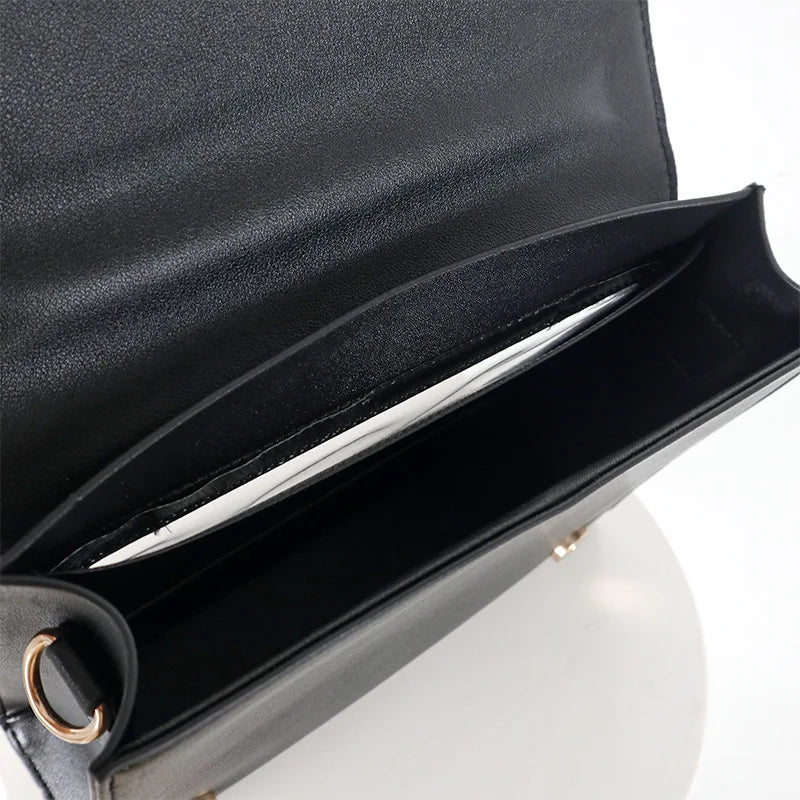 Y2K Korean Gothic Square Black Shoulder Bag Harajuku Vintage Aesthetic Purses Luxury Designer Handbags Messenger Tote Bags Women Quick Pick Grocers