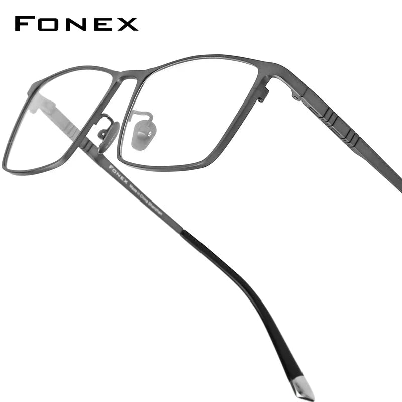 FONEX Titanium Glasses Frame Men Brand Design Square Eyewear Ultralight-Weight Japanese High-end Quality Eyeglasses Frames 85641 Econic Blanks