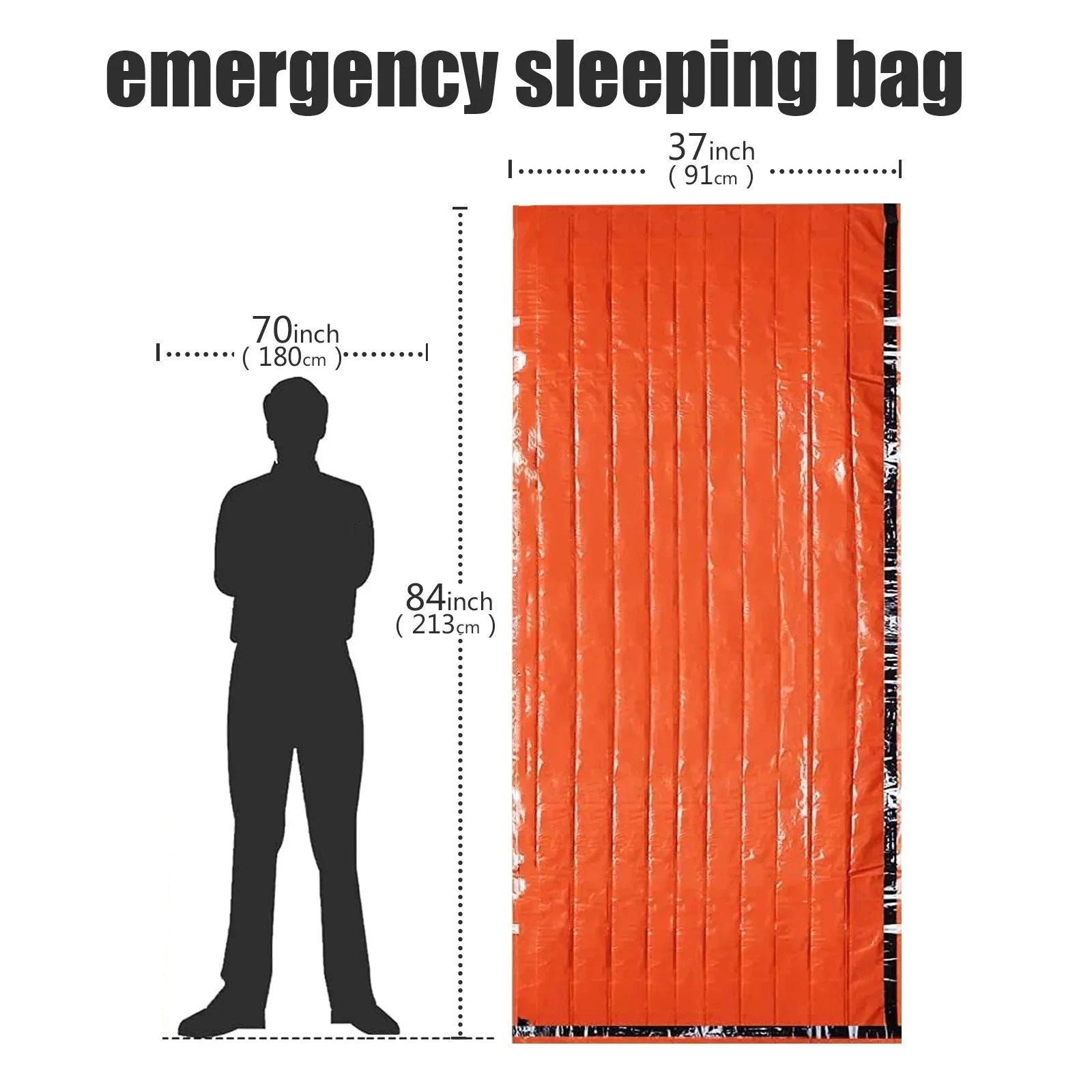 Portable Waterproof Emergency Survival Sleeping Bag Outdoor Edc Camping Gear Thermal Sack First Aid Rescue Kit Mylar Blanket Econic Blanks