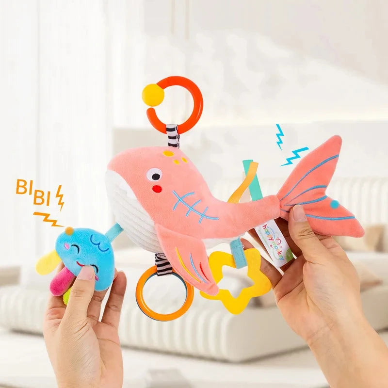 Soft Infant Crib Bed Stroller Mobile Hanging Rattle Baby Educational Toys Brain Developmental Hand Grip Cute Stuffed Animal Toys Purest Peak