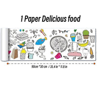 90cm Animal Canvas Children's Drawing Roll DIY Coloring Paper Roll Color Filling Graffiti Paper-cut Painting Educational School Quick Pick Grocers
