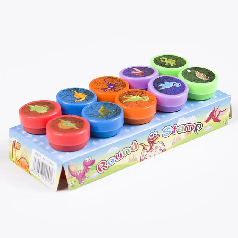10pcs Assorted Stamps for Kids Self-ink Stamps Children Toy Stamps Smiley Face Seal Scrapbooking DIY Painting Photo Album Decor Econic Blanks