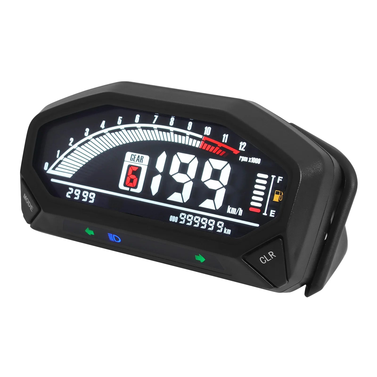 Motorcycle New Adjustable Speedometer 12000 RPM Display Motor Odemeter Tachometer Fuel Level Gauge Dashboard for 1 2 4 Cylinder