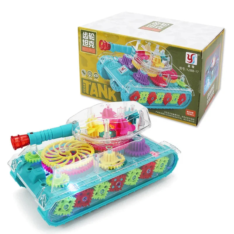 Light Up Transparent Gears Police Car Toy for Kids Bump and Go Toy Car for Boys Girl Educational Baby Toys Car Music LED Effects Quick Pick Grocers