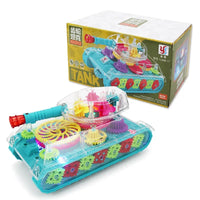 Light Up Transparent Gears Police Car Toy for Kids Bump and Go Toy Car for Boys Girl Educational Baby Toys Car Music LED Effects Quick Pick Grocers
