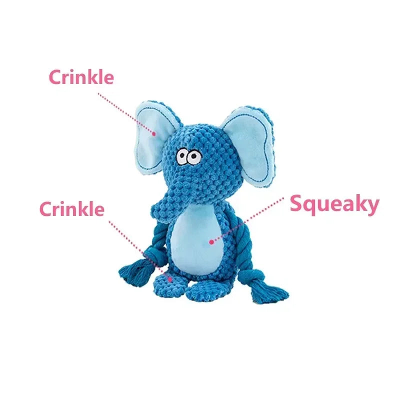 Stuffed Raw Small Joint Dog Plush Chew Toy Indestructible Bite Resistant Sound Puppy Squeaker Dogs Rattle For Pet Toys Supplies Quick Pick Grocers