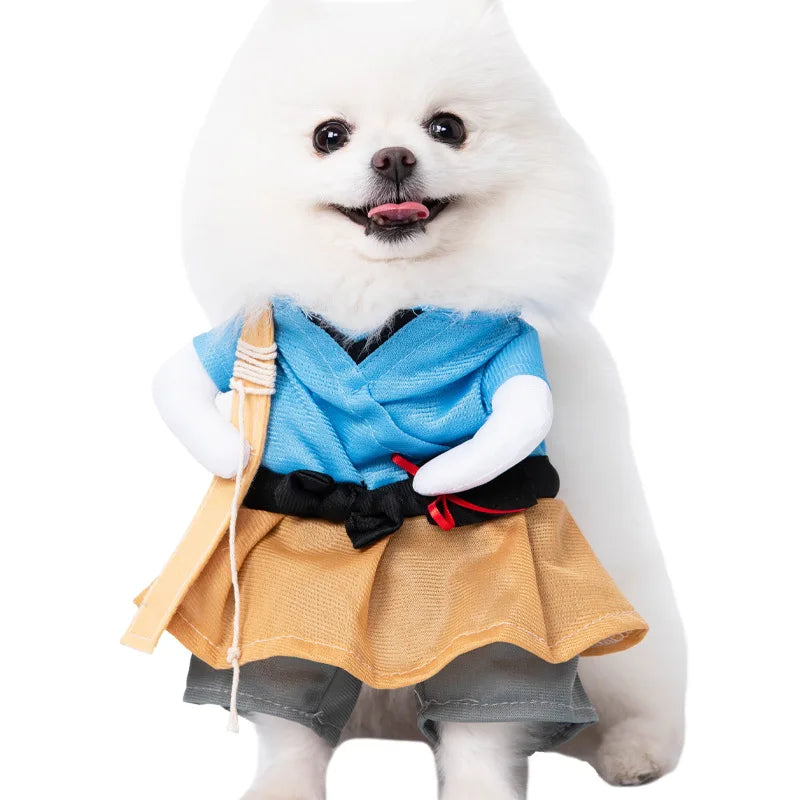 Halloween Dagger Pet Costume - Funny Knife-Holding Dog & Cat Standing Dress for Festival Dress-Up Econic Blanks