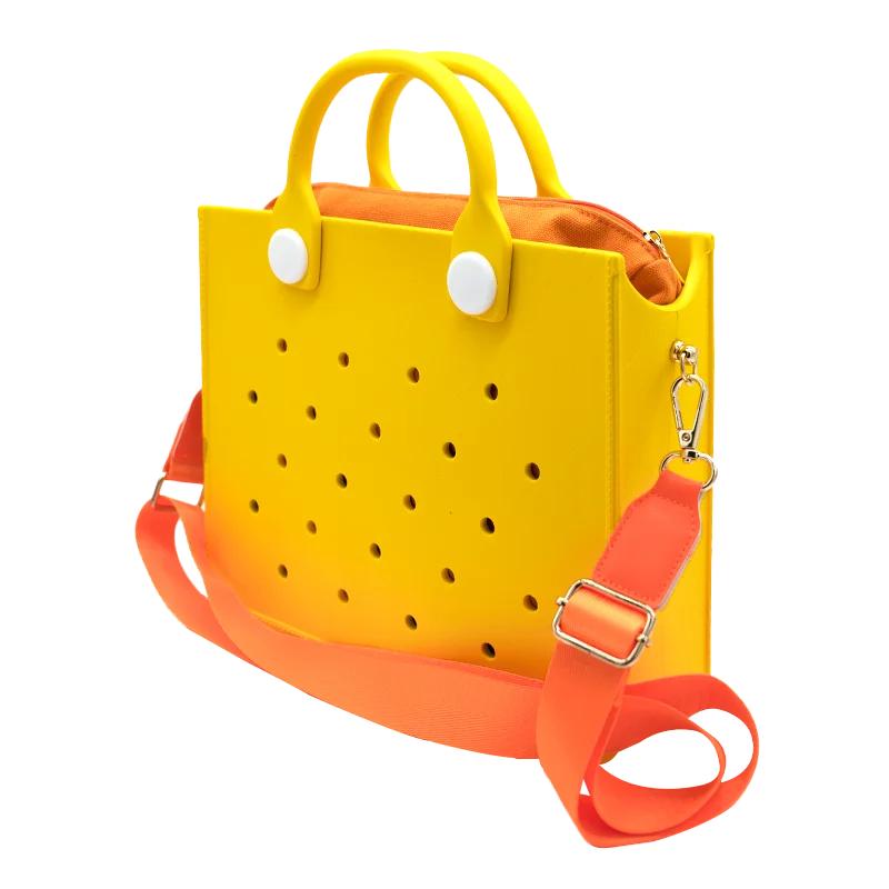 EVA Large Leather Shoulder Bag Handbag Tote Bag Storage for Women Casual Waterproof Beach Bag Hole Fit Charm Fashion Storage Bag Quick Pick Grocers