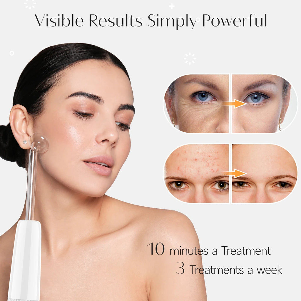 DARSONVAL Blue 6-in-1High Frequency Facial Machine For Hair Face Anti Aging Therapy Acne Tool Fusion Neon+Argon Wands Skin care Quick Pick Grocers