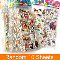 10 Sheets 3D Puffy Stickers Animals Bulk Stickers Scrapbook Decoration Birthday New Year Christmas Gifts for Kids Boys Girls Quick Pick Grocers