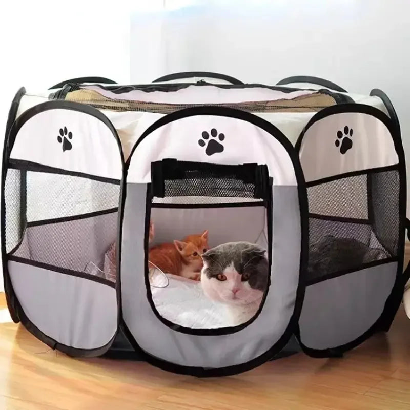 Portable Foldable Pet Tent Kennel Octagonal Fence Puppy Shelter Easy To Use Outdoor Easy Operation Large Dog Cages Cat Fences Quick Pick Grocers