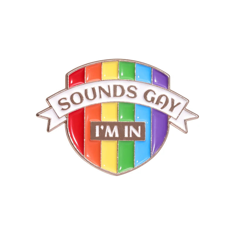 LGBTQ Pride Collect You Are Safe With Me Enamel Pins Rainbow Spaceship UFO Shield Cat Brooches Lapel Badges Jewelry Lover Gifts Quick Pick Grocers