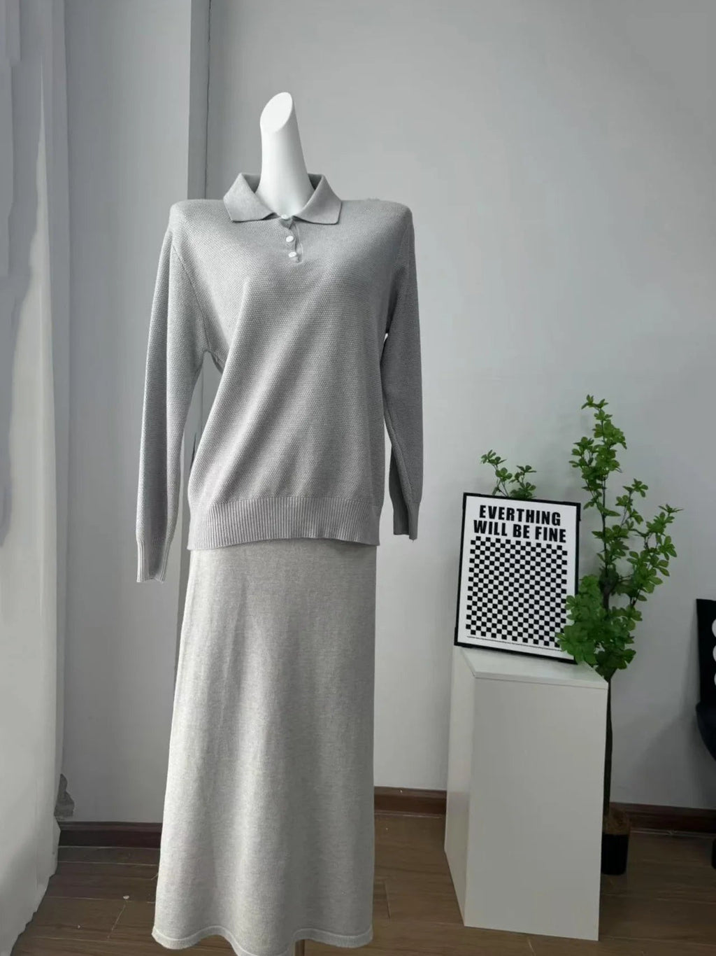 Hirsionsan Winter Thick Women Knitted Suits Soft 2 Pieces soft Female Sets Polo Neck Sweater & Wide Leg Pants Knitted Outfit Quick Pick Grocers