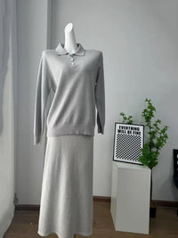 Hirsionsan Winter Thick Women Knitted Suits Soft 2 Pieces soft Female Sets Polo Neck Sweater & Wide Leg Pants Knitted Outfit Quick Pick Grocers