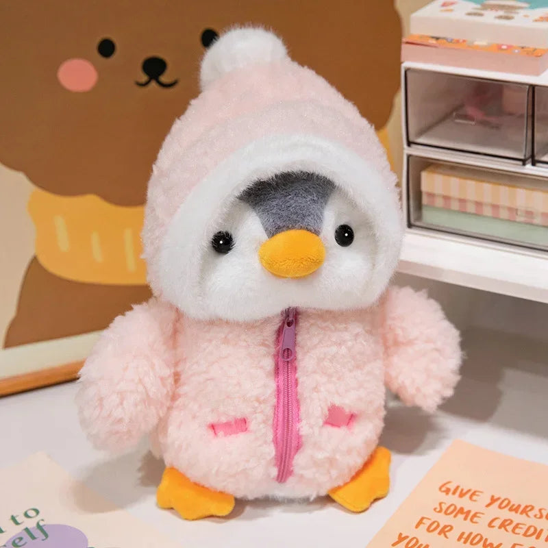 New Cute Penguin Plush Toy Baby Comforting Sleep Doll Fluffy Penguin Wearing Clothes Hats Stuffed Animal Pillow Birthday Gifts Purest Peak