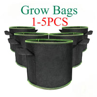 Vegetable/Flower/Plant Grow Bags 2/3/5/7/10 Gallon Thickened Non-Woven Grow Bags Aeration Fabric Pots with Handles Flower Pot Quick Pick Grocers