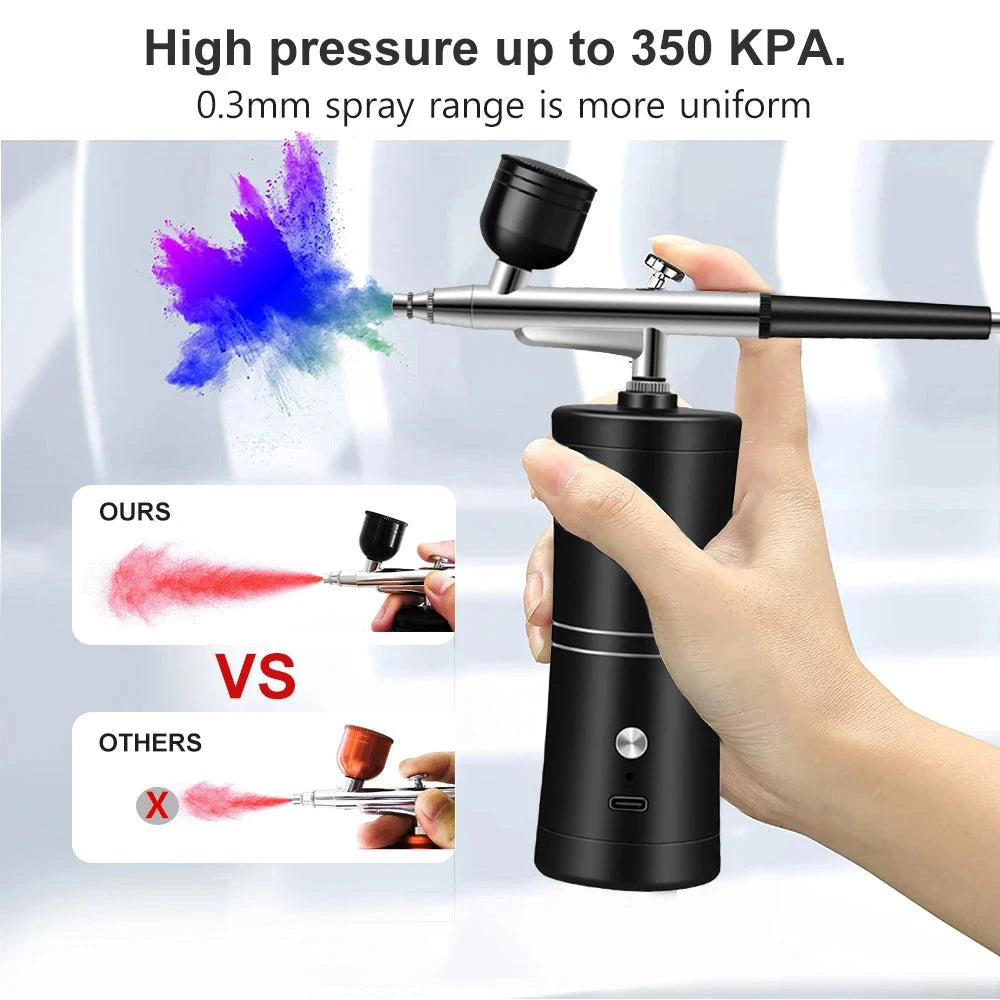 Airbrush with Compressor for Nail Painting Portable Cordless Airbrush Mini Airbrush Sprayer Gun for Nail Art Cake Painting Econic Blanks