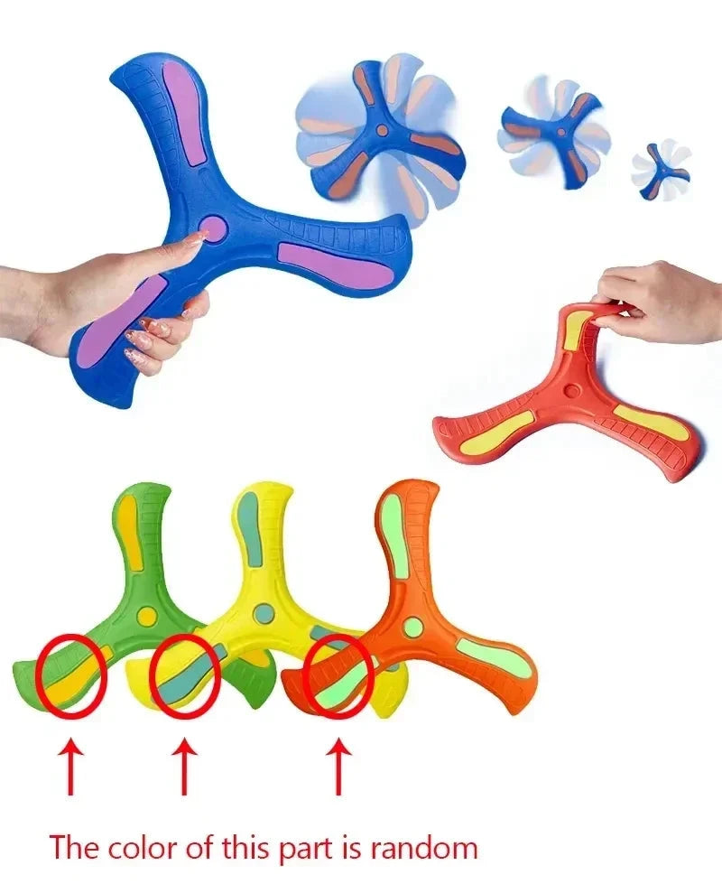 Children Outdoor Sport Flying Disc Soft EVA Touching Boomerang Return Dart Hand Throw Spinner Parent-Child Interactive Game Toys Econic Blanks