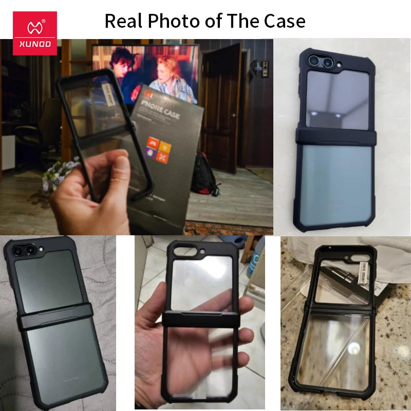 Xundd For Samsung Galaxy Z Flip 7 5 Z Flip 6 7 5G Case Airbag Shockproof Acrylic+TPU+Glass Back Cover For Flip5 z플립 5 7 케이스 Quick Pick Grocers