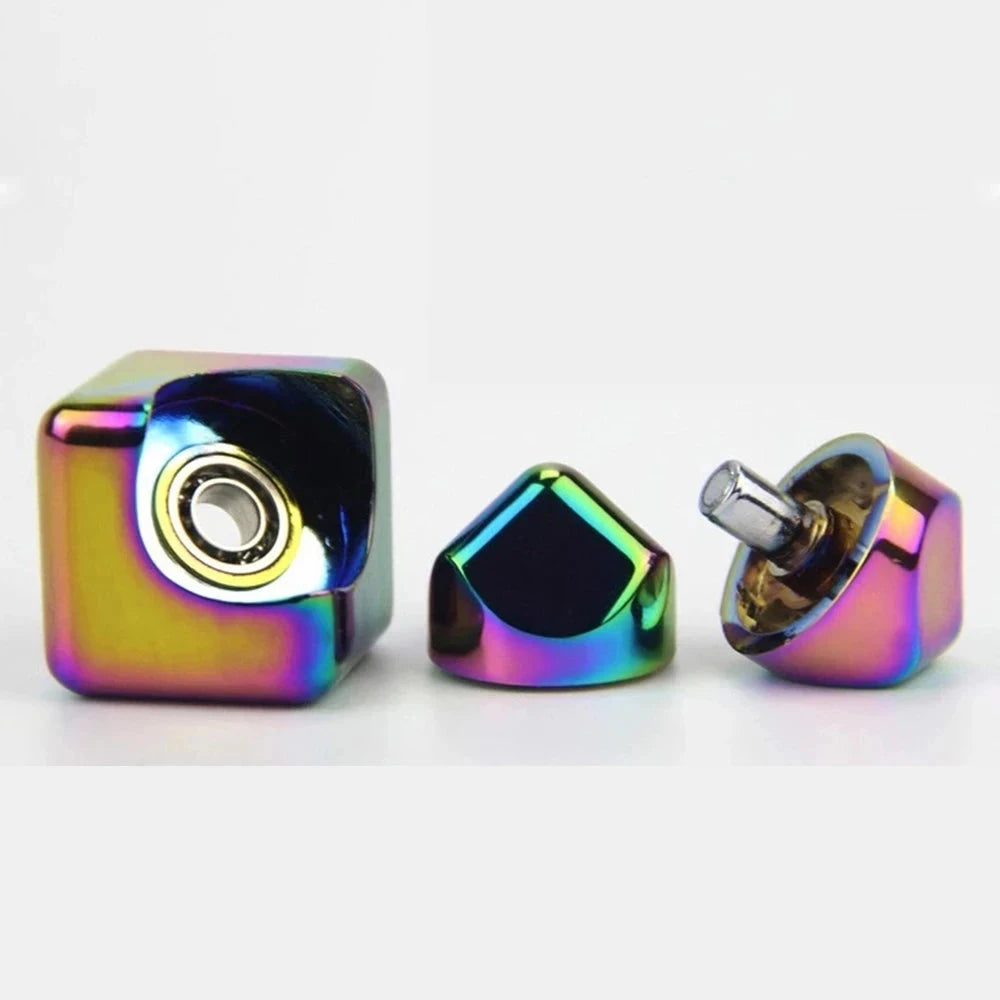 Square Decompression Spinning Top Dice Cube Anti-Anxiety Fingertip Toys Hand Fidget Spinner Vent Toys Flipo Flip For Children Econic Blanks