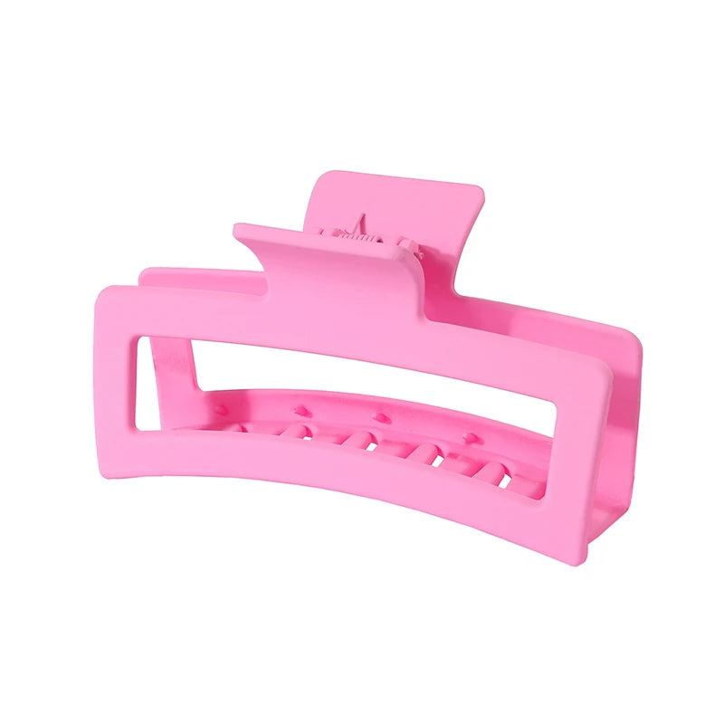 Fashion 13CM Oversized Solid Color Square Frosted Hair Shark Clip Headdress Hair Accessories Suitable For Women Girls Thick Hair Quick Pick Grocers