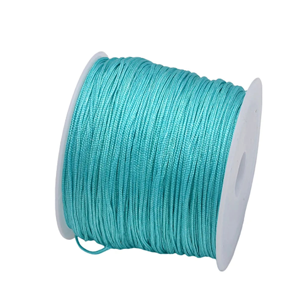 50Yds 0.8mm Crafts Nylon Cord For Jewelry Making Beading Braided Nylon Satin String for Bracelets Rattail Trim Chinese Knot Econic Blanks